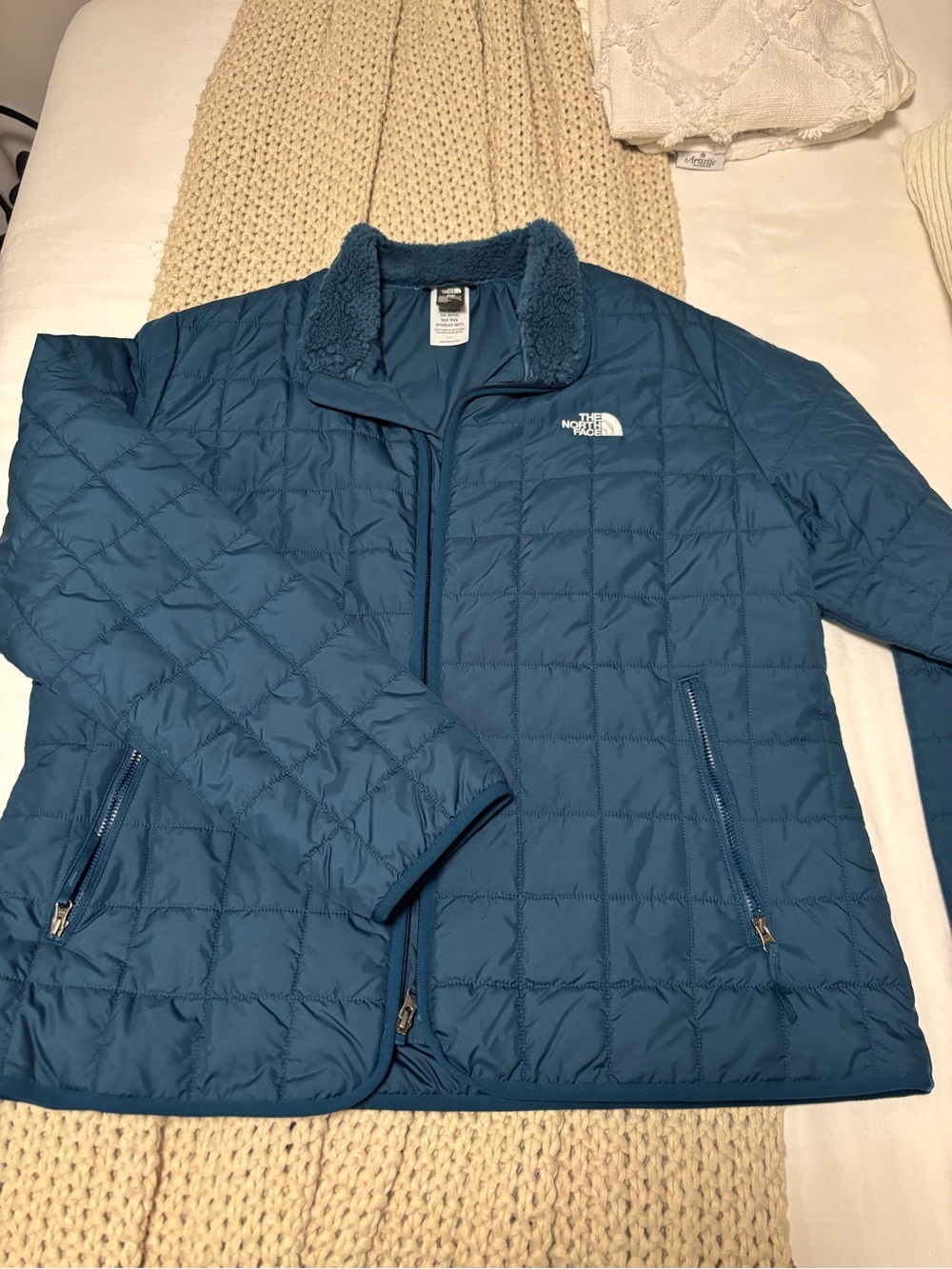 The North Face Women's Teal Blue Quilted Puffer Jacket